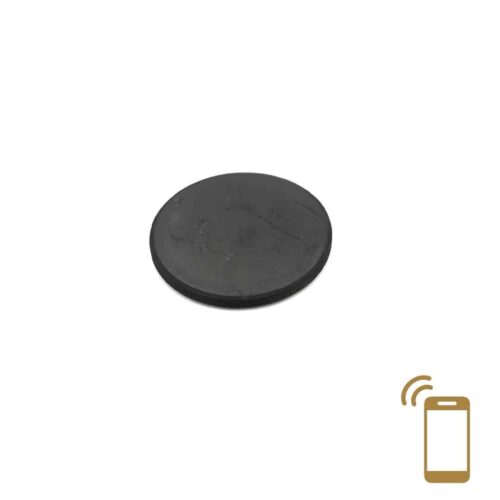 Shungite - plaquette ronde de téléphone