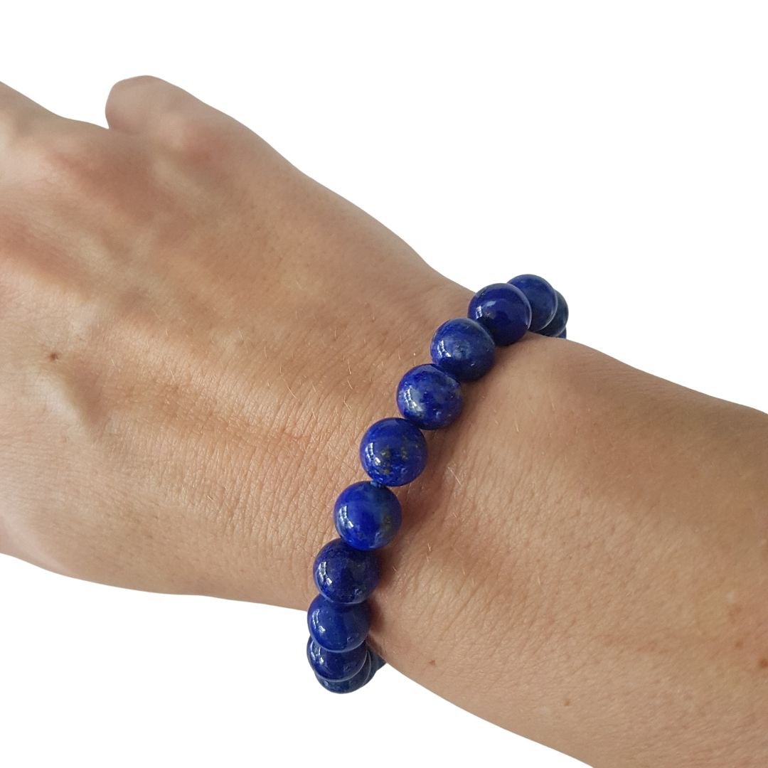 Lapis Lazuli Bracelet 8mm Beads 100 Original Purple Color Stones Grade AA  for Healing for