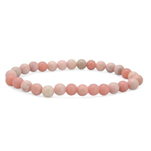 bracelet opale rose 6 mm