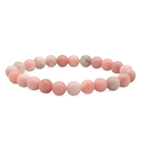 bracelet opale rose 8 mm