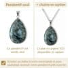 pendentif agate mousse avec ou sans chaîne option