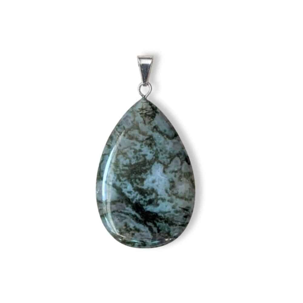 pendentif agate mousse pierre naturelle