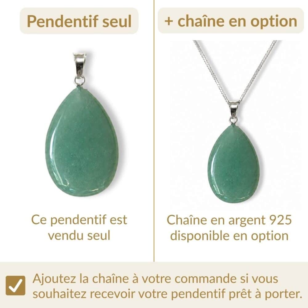 pendentif aventurine avec ou sans chaîne option