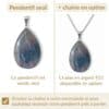 pendentif fluorite dimensions 3 cm 2 cm