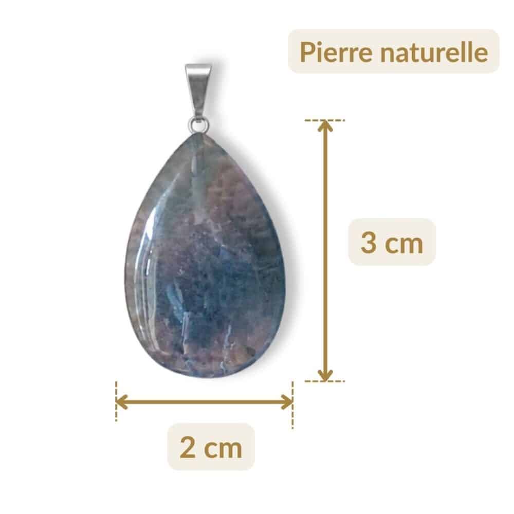 pendentif fluorite dimensions 3 cm 2 cm