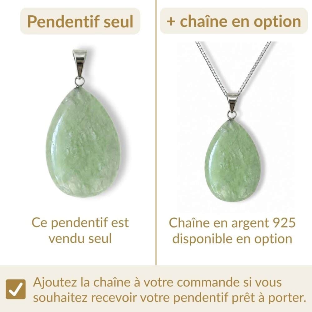 pendentif jade avec ou sans chaîne option