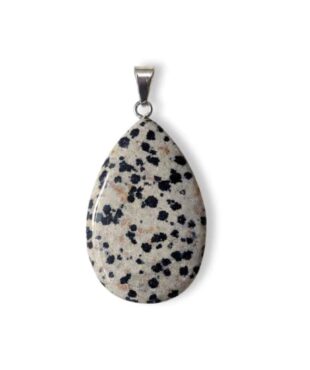 pendentif jaspe dalmatien pierre naturelle