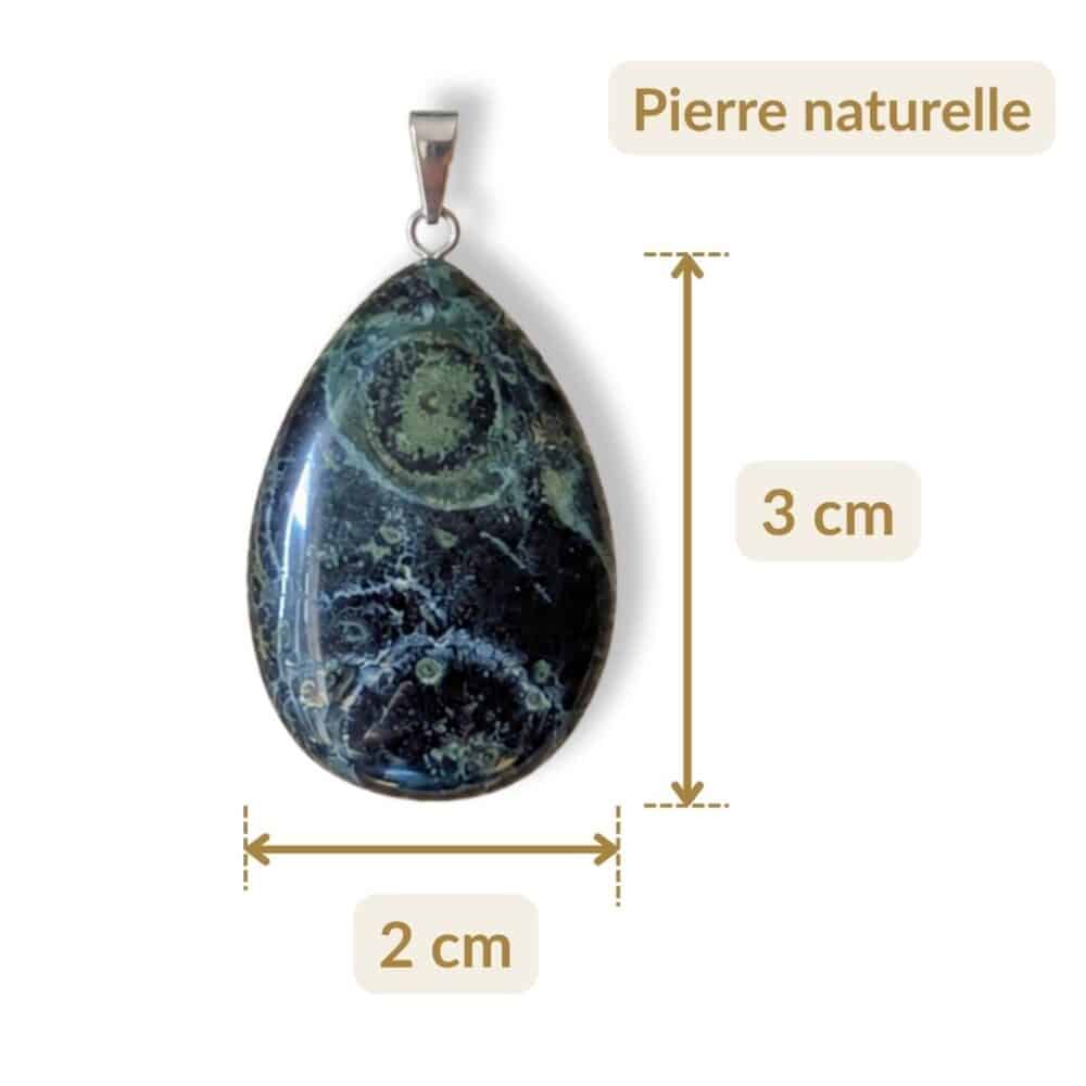 pendentif jaspe kambaba dimensions 3 cm 2 cm
