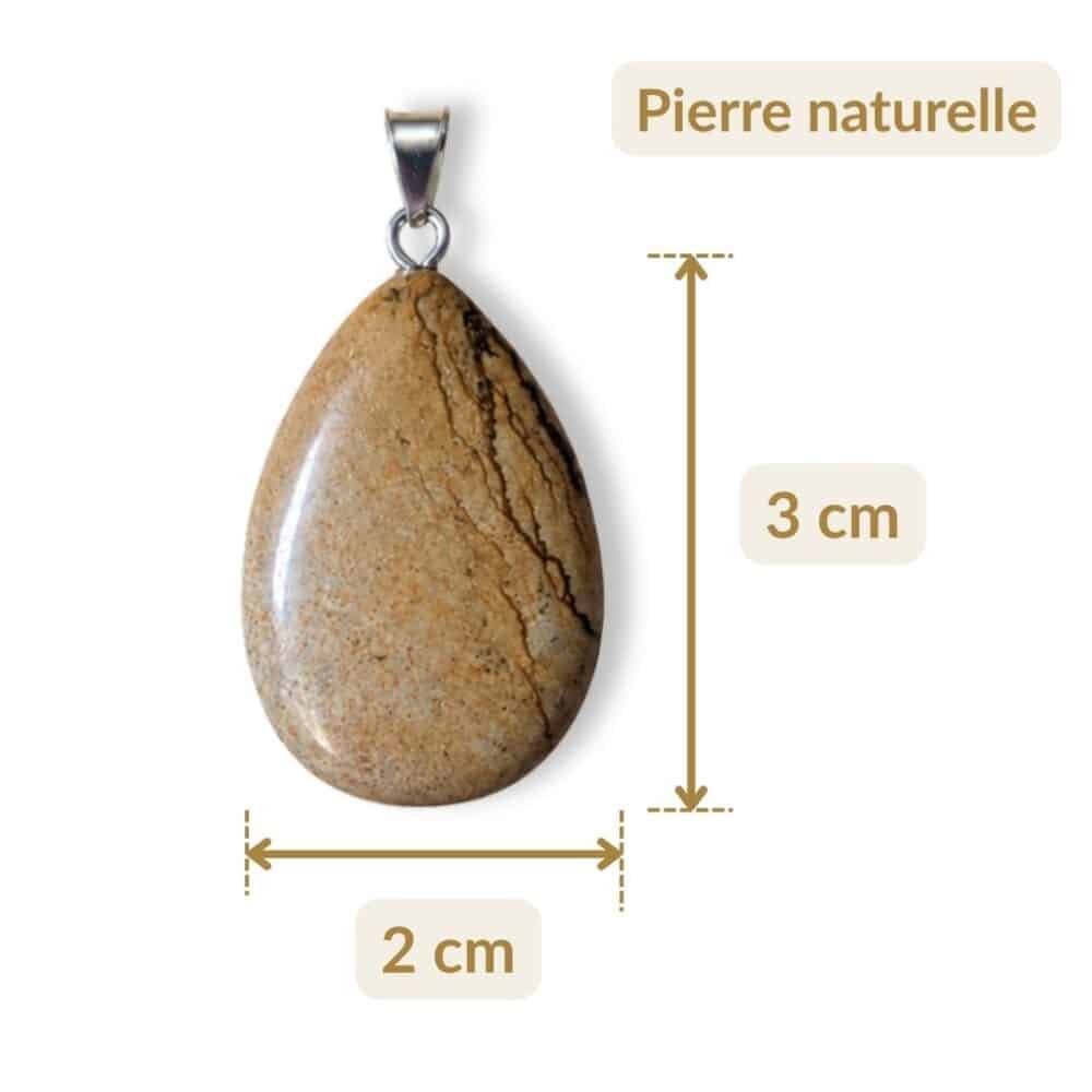 pendentif jaspe paysage dimensions 3 cm 2 cm