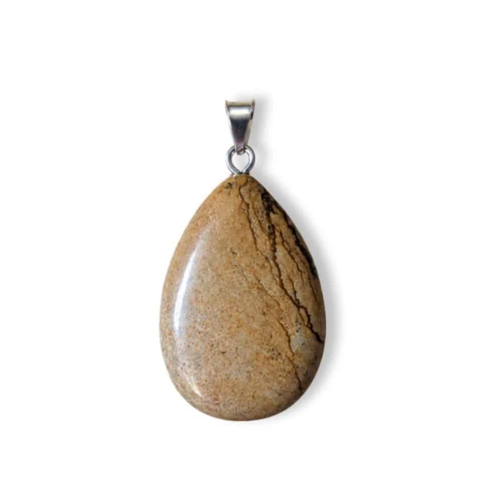 pendentif jaspe paysage pierre naturelle