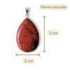 pendentif jaspe rouge dimensions 3 cm 2 cm