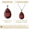 pendentif œil de taureau avec ou sans chaîne option