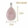 pendentif quartz rose dimensions 3 cm 2 cm