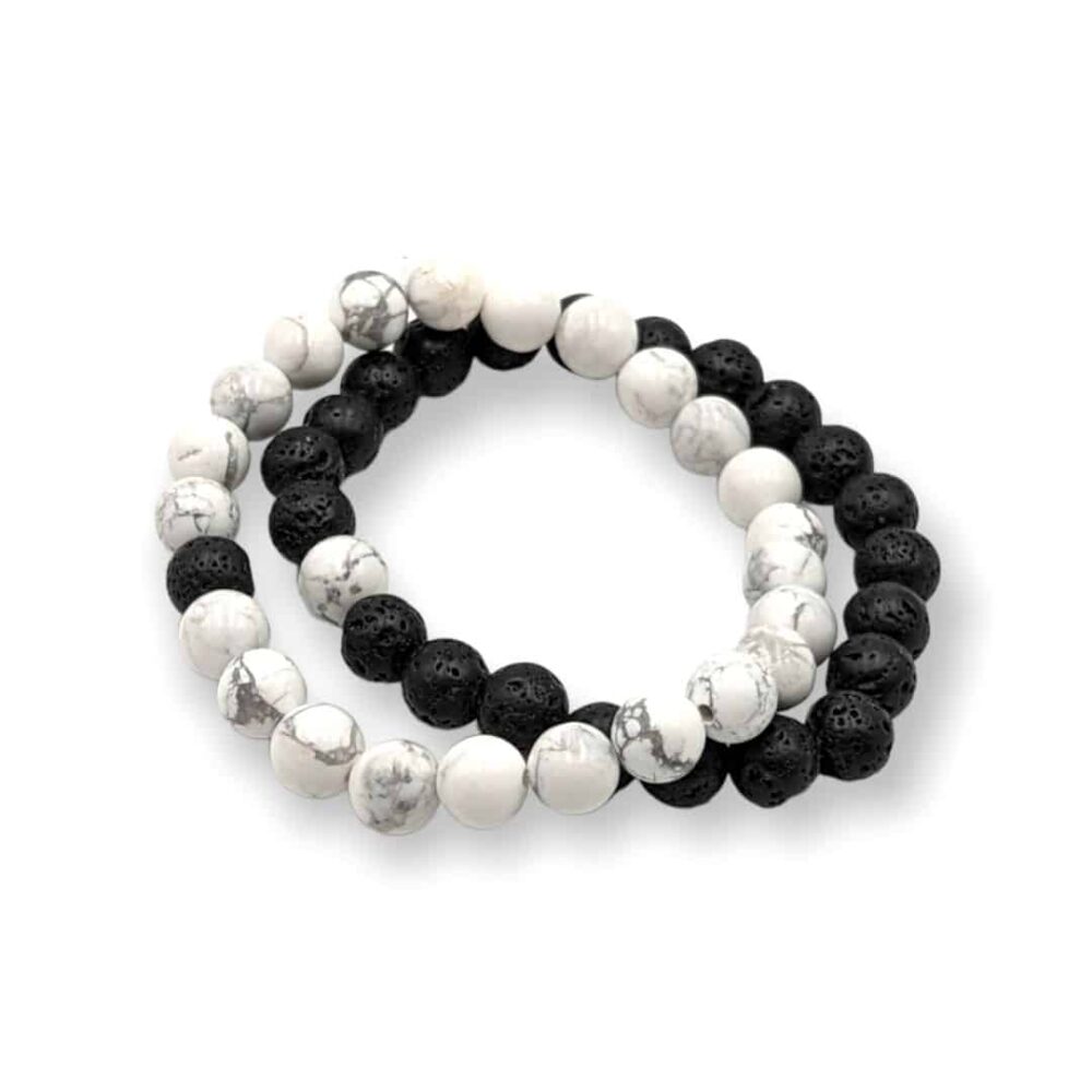 bracelets distance howlite pierre de lave