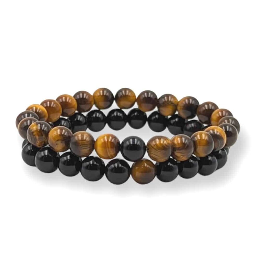 bracelets couple oeil de tigre onyx