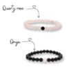bracelets couple quatz rose et onyx