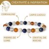 bracelet pierres creativite inspiration cornaline lapis lazuli pierre de lune cristal de roche pour trouver inspiration et nouvelles idees