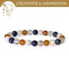 bracelet creativite inspiration pierres naturelles cornaline lapis lazuli pierre de lune cristal de roche pour stimuler la creativite