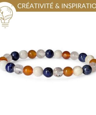 bracelet creativite inspiration pierres naturelles cornaline lapis lazuli pierre de lune cristal de roche pour stimuler la creativite