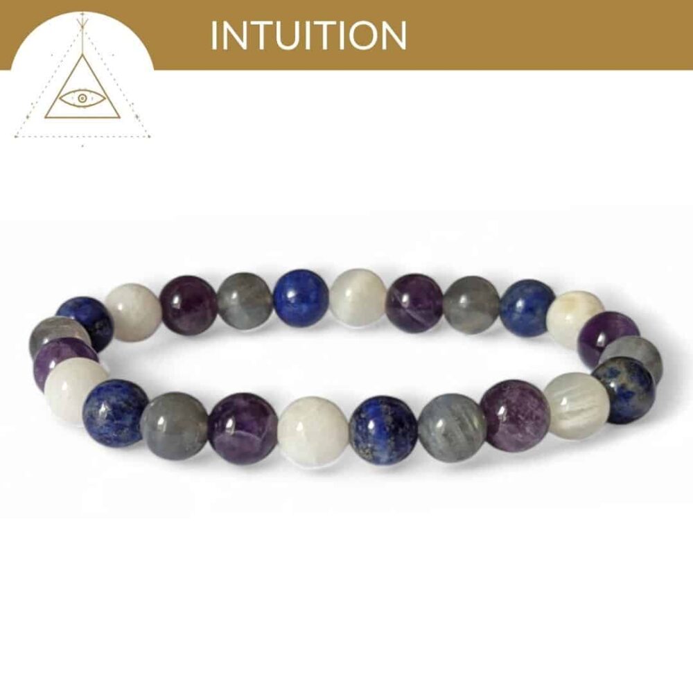 bracelet intuition pierres naturelles pierre de lune labradorite lapis lazuli amethyste pour developper son intuition