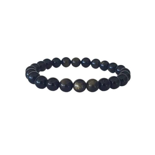Bracelet Obsidienne dorée 8mm