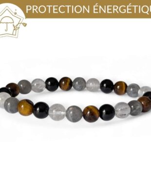 bracelet protection pierres naturelles contre les energies negatives labradorite tourmaline noire oeil de tigre cristal de roche