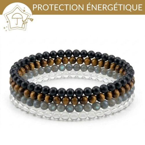 kit bracelets protection pierres naturelles pour se proteger des energies negatives et des personnes toxiques