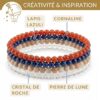 bracelets pierres creativite inspiration cornaline lapis lazuli pierre de lune cristal de roche imagination et expression creative