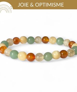 bracelet joie optimisme pierres naturelles aventurine calcite cornaline citrine pour retrouver energie positive et bonne humeur