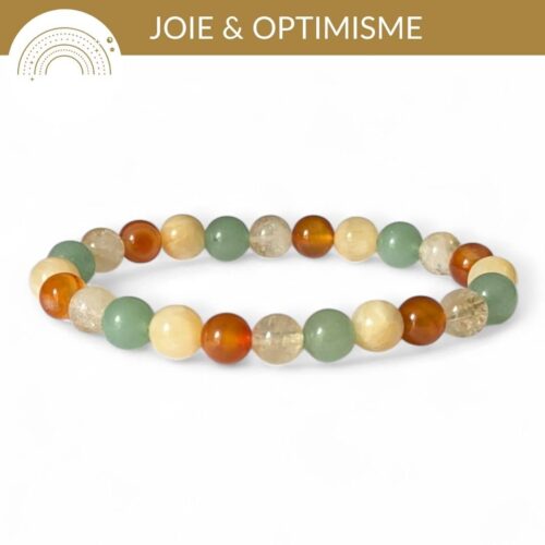 bracelet joie optimisme pierres naturelles aventurine calcite cornaline citrine pour retrouver energie positive et bonne humeur