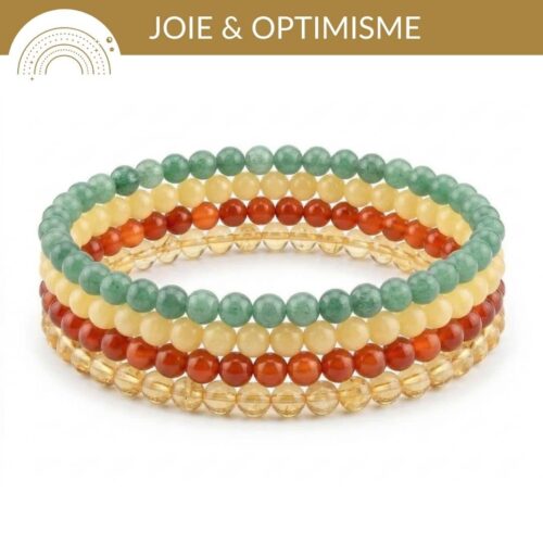 kit bracelets joie optimisme pierres naturelles pour retrouver energie positive confiance et motivation