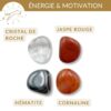 quelle pierre pour retrouver energie et motivation jaspe rouge cornaline hematite cristal de roche energie positive