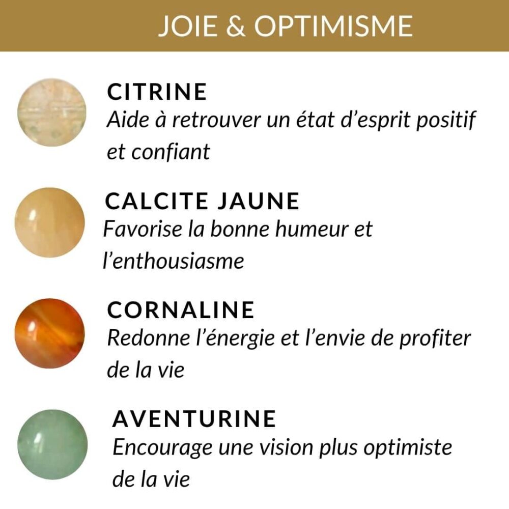 pierres joie optimisme bienfaits energie positive bonne humeur vitalite confiance joie de vivre