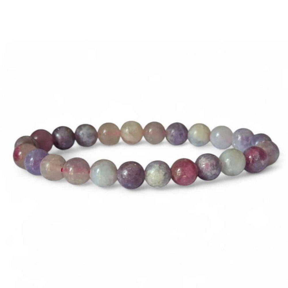 bracelet tourmaline rose sur eudialyte 8mm