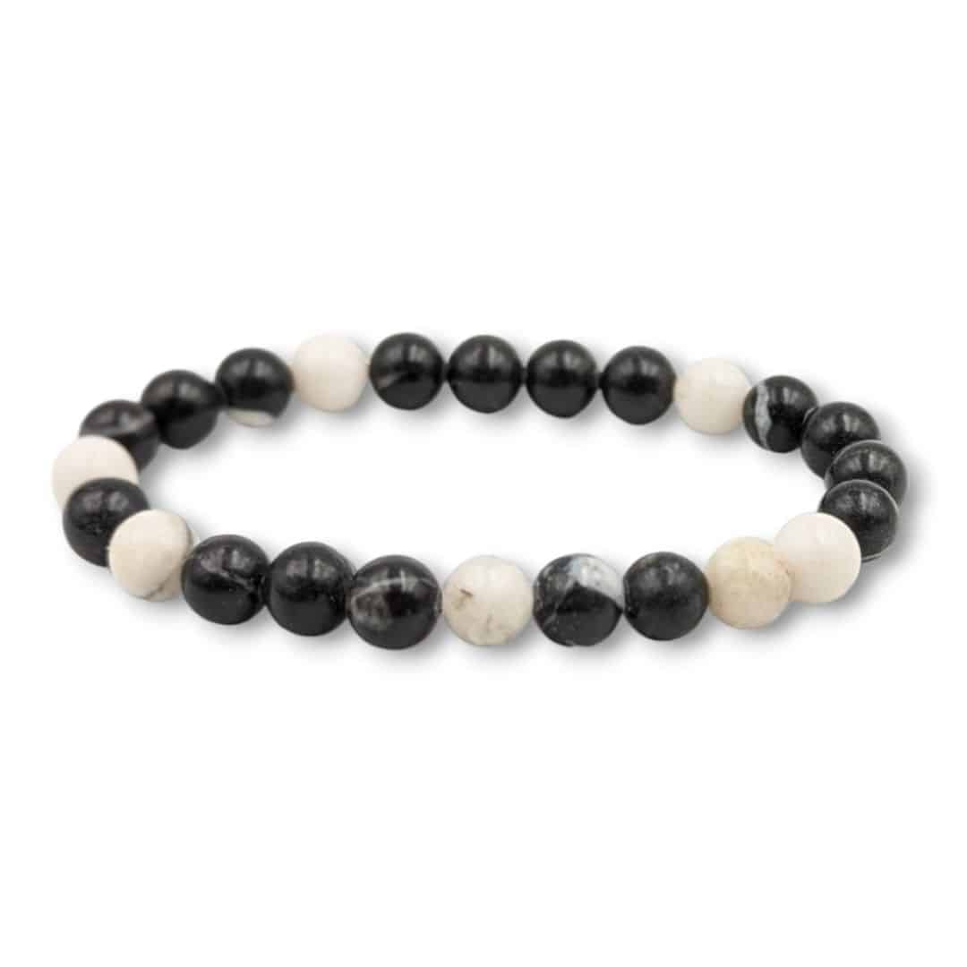Bracelet En Jaspe Zèbre Rose - Perles Naturelles 8mm, Neuf, Emballé Soigneusement