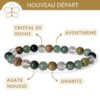 bracelet pierres nouveau depart agate mousse unakite aventurine cristal de roche pour tourner la page et avancer