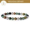 bracelet nouveau depart pierres naturelles agate mousse unakite aventurine cristal de roche pour changement et renouveau
