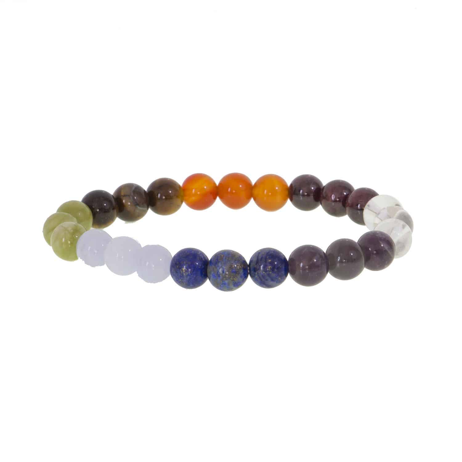 Bracelet 7 Chakras En Pierres Naturelles - Perles De 6 Mm, Cordon Réglable, Pour La Méditation Ou Le Style - 13