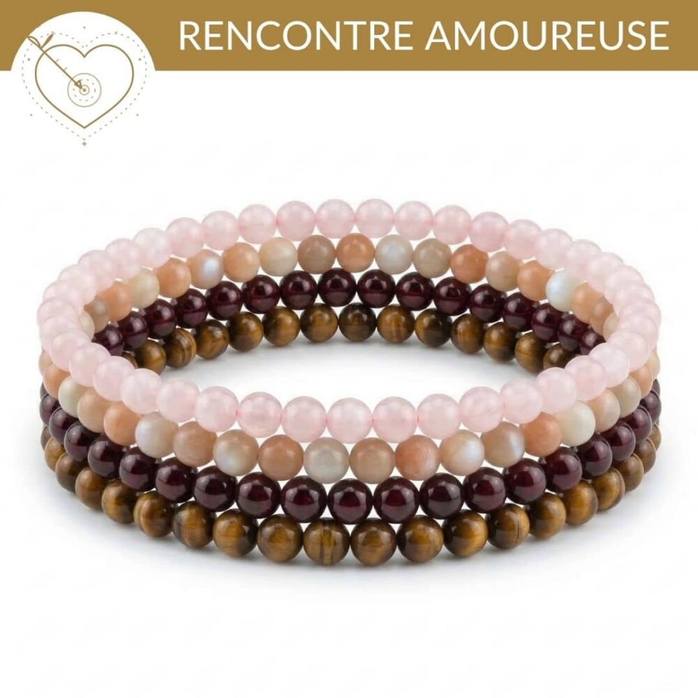 kit 4 bracelets rencontre amoureuse pierres naturelles pour attirer l amour