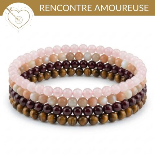 kit 4 bracelets rencontre amoureuse pierres naturelles pour attirer l amour