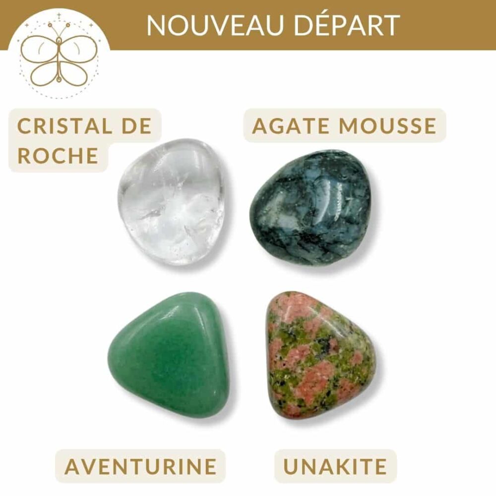 quelle pierre pour un nouveau depart agate mousse unakite aventurine cristal de roche changement de vie