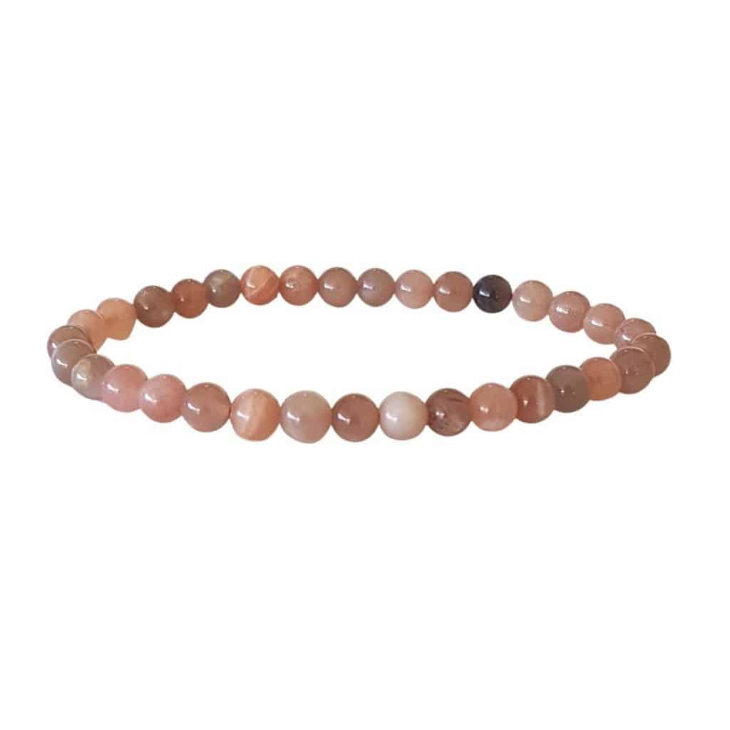 Bracelet Pierre de Lune rose 6mm