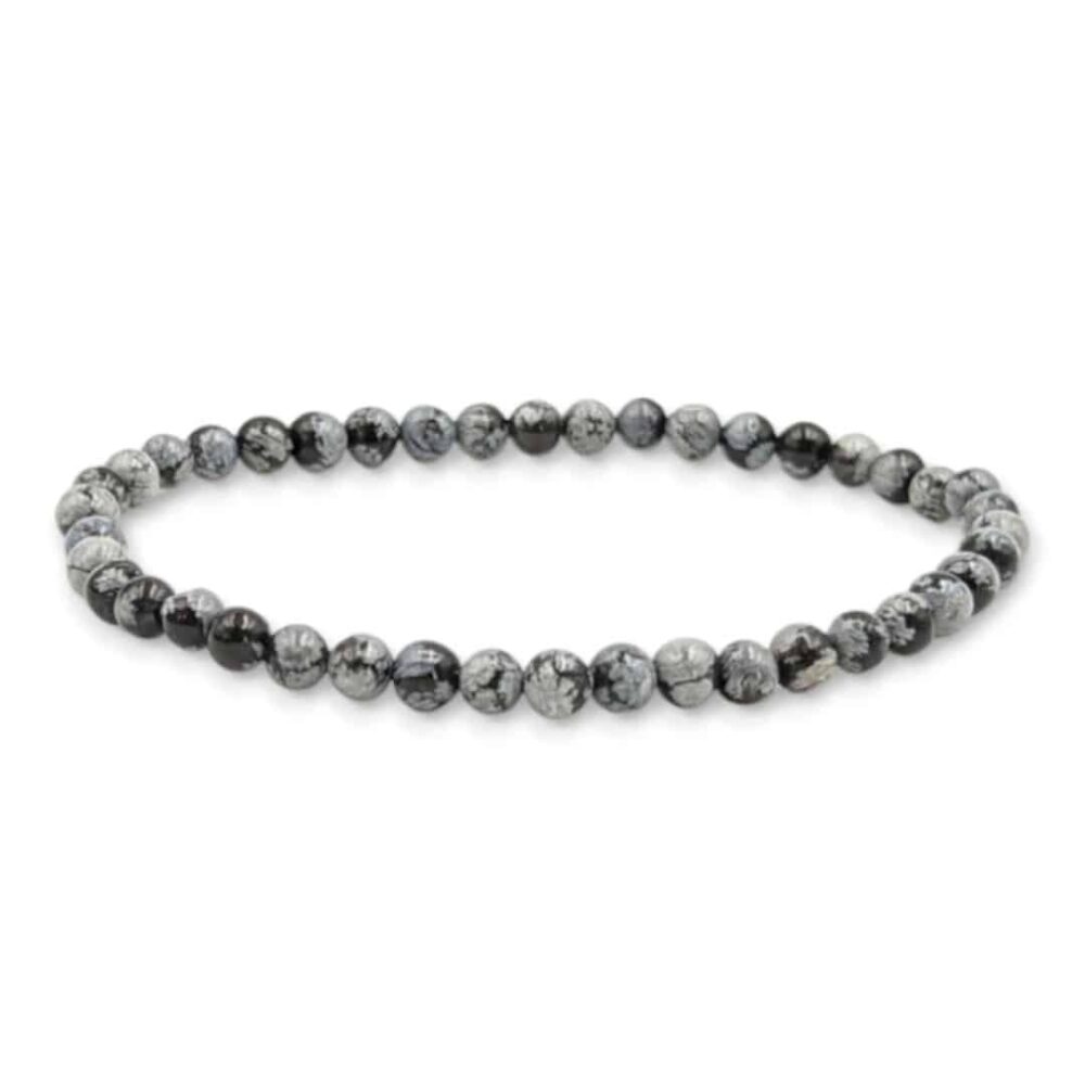 Bracelet Obsidienne neige 4mm