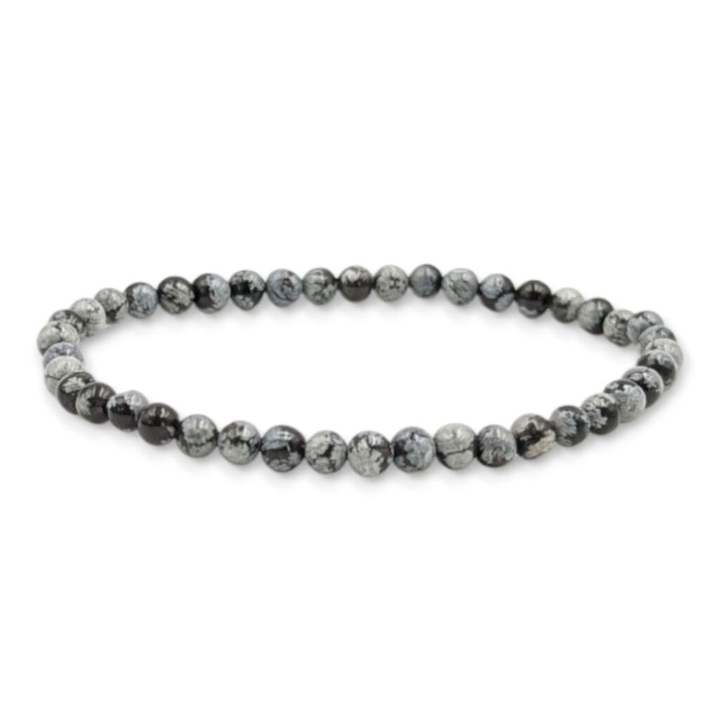 Bracelet Obsidienne neige 4mm