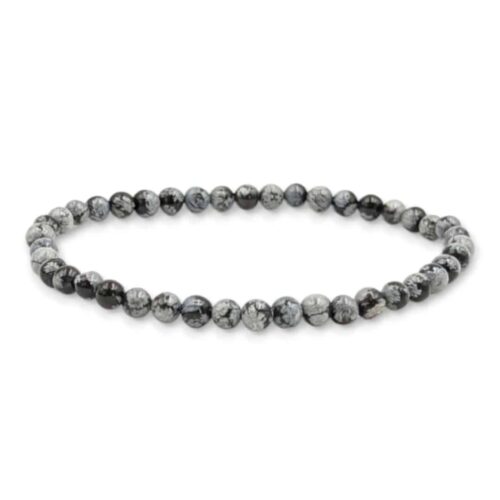 Bracelet Obsidienne neige 4mm