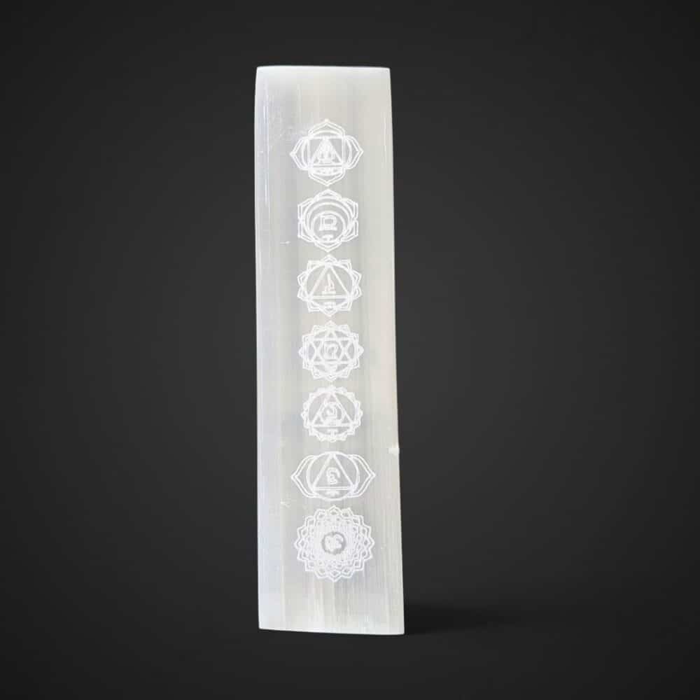 plaque sélénite 7 chakras