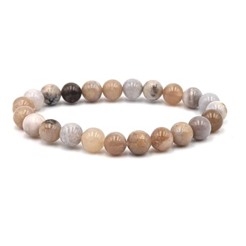 Bracelet Agate plume 8 mm
