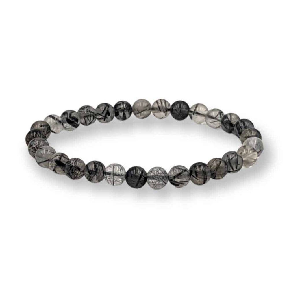 Bracelet Cristal de roche et Tourmaline 6 mm