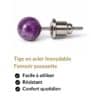 boucles oreilles puces amethyste naturelle vue profil tige