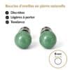 boucles oreilles puces aventurine naturelle vue face
